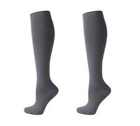 Cheeroyal (2 paia) Compressione Socks for Men and Women Flight Socks Compression Stockings Running Socks for Running, Shin Splints, Circulation and Recovery (S-M,Dark Gray)