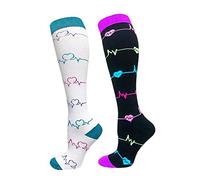 Cheeroyal 2 paia di calze 20-30 mmHg per uomini donne sport recupero corsa viaggi infermieristica 6+31 S-M