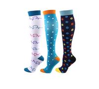 Cheeroyal 3 paia di calze a compressione 20-30 mmHg per uomini/donne Recupero Infermiera Corsa Maternità Gravidanza Volo Viaggi Medicina Salute Sport (S-M, 3 pairs-1)