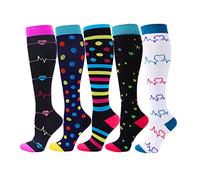 Cheeroyal 5 paia di calze a compressione 20-30 mmHg per uomini/donne Recupero Infermiera Corsa Maternità Gravidanza Volo Viaggi Medicina Salute Sport