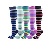 Cheeroyal 5 paia di calze a compressione 20-30 mmHg per uomini/donne Recupero Infermiera Corsa Maternità Gravidanza Volo Viaggi Medicina Salute Sport
