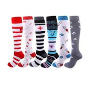 Cheeroyal - Set di 6 paia di calze a compressione 20-30 mmHg per uomo/donna, recupero, infermieri, corsa, gravidanza, viaggi in aereo, salute medica, sport, Small/Medium