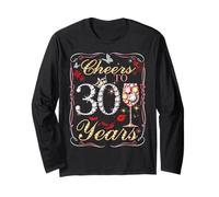 Cheers To 30 Years Old Wedding Anniversary 30th Birthday Maglia a Manica