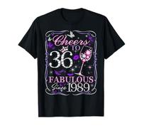 Cheers to 36 Fabulous Since 1989. Women’s 36th Birthday Maglietta