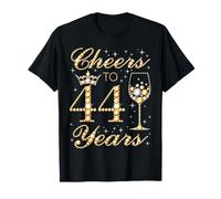 Cheers to 44 Anni, 44° Compleanno della Regina, 44 Anni Maglietta