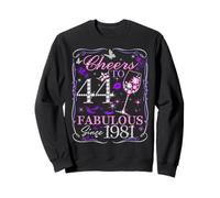 Cheers to 44 Fabulous Since 1981. Women’s 44th Birthday Felpa