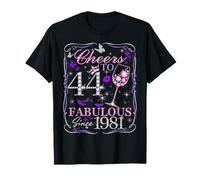 Cheers to 44 Fabulous Since 1981. Women’s 44th Birthday Maglietta