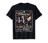 Cheers to 44 Fabulous Since 1981. Women’s 44th Birthday Maglietta