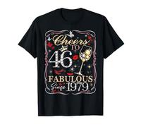 Cheers to 46 Fabulous Since 1979. Women’s 46th Birthday Maglietta