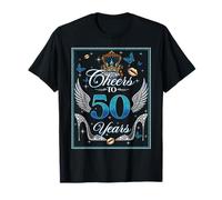 Cheers To 50 Years Old Wedding Anniversary 50th Birthday Maglietta