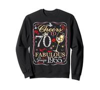 Cheers to 70 Fabulous Since 1955. Women’s 70th Birthday Felpa