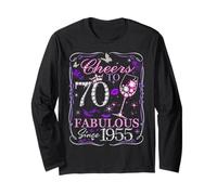 Cheers to 70 Fabulous Since 1955. Women’s 70th Birthday Maglia a Manica