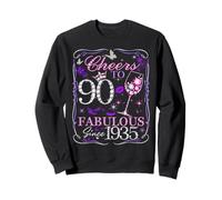 Cheers to 90 Fabulous Since 1935. Women’s 90th Birthday Felpa