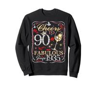 Cheers to 90 Fabulous Since 1935. Women’s 90th Birthday Felpa