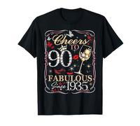 Cheers to 90 Fabulous Since 1935. Women’s 90th Birthday Maglietta
