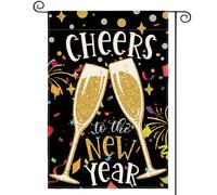 Cheers To New Year Winter New Year'S Bandiere Verticale Resistente Alle Intemperie Bandiere Colore Vivido Bandiera Per Esterno Festival Balcone 30X45Cm