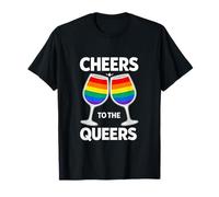 Cheers To The Queers Unhinged Gay Pride Parade Meme Divertente Maglietta