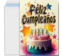 Cheerset Biglietto Auguri Compleanno 44x31 cm Cartolina Felice Compleanno Regalo Originale Compleanno Incontra Donna Uomo Amica (Soddisfa Torta 2)
