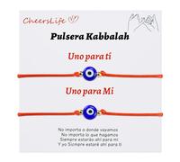 Cheerslife 2 PCS Bracciali Coppia Filo Rosso del Destino Braccialetto di Protezione e Malocchio Regolabile Amuleto Fortuna Bracciale Occhio Turco Braccialetti Rossi per Migliori Amici Coppia Famiglia