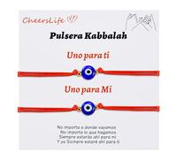 Cheerslife 2 Pezzi Bracciali Coppia Filo Rosso del Destino Braccialetto Bracciale Kabbalah Braccialetti Rossi Portafortuna Adatto per Coppia Amore Protezione Malocchio Bracciale per Amicità e Amuleto