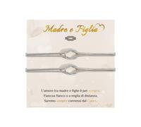 Cheerslife 2Pcs Bracciale Madre e Figlia Regalo per Madre e Figlia Bracciale Regali di Laurea Ispirazione Regalo Natale Compleanno Ritorno a Scuola per Mamma Ragazza 12 13 14 15 16 17 18 Anni Argento