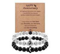 Cheerslife 2PCS Regali San Valentino Bracciali Coppia Bracciale Uomo Ti Amo Amore Mezzo Cuore Anello Bracciale di Coppia Bracciali Anniversario Regalo Anniversario per Lui Compleanno Regali di Coppia