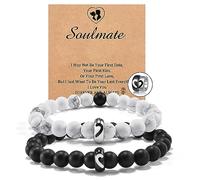 CheersLife 2Pcs San Valentino Regalo Bracciale Coppia Anello Mezzo Cuore Bracciale Uomo Ti Amo Anima Gemella Regali Fidanzata Compleanno Regalo Anniversario per Lui Matrimonio Regalis Bracciali Coppia