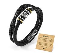 Cheerslife 3 Strati Bracciale Figlio Bracciale Uomo in Pelle A Mio Figlio Regalo Uomo Ti Amo Per Sempre Bracciali Uomo Regali Per Figlio Regalo Uomo Compleanno Idee Regali per lui Natale
