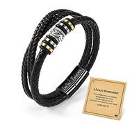 CheersLife 3 Strati Bracciale Uomo Pelle Ricorda Sempre Bracciali Uomo Braccialetto Uomo Regalo Per Fidanzato Regalo Uomo Compleanno Regalo Anniversario Per Lui Bracciale Al Mio Uomo