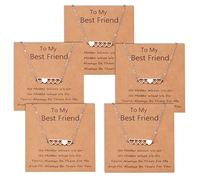 Cheerslife 5 Pcs Amicizia Collane Migliore Amico BFF Lunga Distanza Corrispondenza Cuore Collana Gioielli Regalo Per Le Donne Ragazze Ragazzi Figlie Sorelle Compleanno