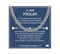 CheersLife 6mm Collana Uomo Acciaio A Mio Figlio Regalo Per Figlio Regali Di Natale Per Lui Collana Cubana Uomo Idee Regalo Uomo Collane Cuban Chain Regalo Per Lui Regali Uomo Compleanno 22 pollici