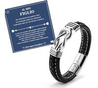 Cheerslife AL Mio Figlio Braccialetti Regalo Natale Ragazzo Figlio Bracciale Ragazzo Madre E Figlio Per Sempre Legati Insieme Bracciale In Pelle Intrecciata Maschi Regali Figlio Da Mamma Per Figlio