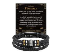 Cheerslife Bracciale Uomo in Pelle Regalo Uomo Figlio Fratello UBCG-B223