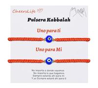 Cheerslife Bracciali Coppia Filo Rosso del Destino Braccialetto di Protezione Regolabile Amuleto Fortuna e Prosperità Bracciale Occhio Turco Braccialetti Rossi per Migliori Amici Coppia Famiglia