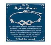 Cheerslife Festa Della Mamma Idee Regalo,Regalo Mamma Compleanno,Bracciale Inciso Infinito,Regali Per Madre Da Figlia Figlio, Originale Regali Per Nuove Mamme Matrigna Suocera Nonna Cuore