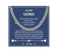 CheersLife Idee Regalo Uomo Regalo per Marito Acciaio Inossidabile Collana Cubana Uomo Al Mio Uomo Regalo San Valentino Per Lui Fidanzato Regalo Anniversario per lui Regali Uomo Compleanno 26 pollici