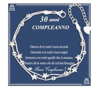Cheerslife Regalo Donna Compleanno, Bracciale Donna Argento, 30 Anni Compleanno Donna, Bracciale Donna Compleanno 30 Anni, Idee Regalo Amica Compleanno, Sorella Mamma Nonna Moglie Sorelle Collega