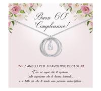 Cheerslife Regalo Donna Compleanno, Collana Argento, 30, 40, 50, 60 Anni Compleanno Donna, Collana Donna, Idee Regalo Amica Compleanno, Sorella, Mamma, Nonna, Moglie, Sorelle, Collega