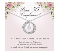 Cheerslife Regalo Donna Compleanno, Collana Argento, 50 Anni Compleanno Donna, Collana Donna Compleanno 50 Anni, Idee Regalo Amica Compleanno, Sorella, Mamma, Nonna, Moglie, Sorelle, Collega