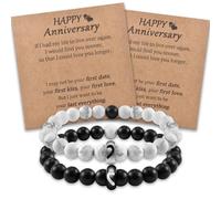 CheersLife Regalo per Coppia Anniversario - Bracciali Mezzo Cuore Abbinati per Lui e Lei, Fidanzato Fidanzata - Regalo Relazione a Distanza 2 PCS