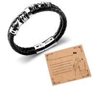 CheersLife Regalo San Valentino Per Lui San Valentino Regalo Uomo per Marito Idee Regalo Uomo Bracciale In Pelle Intrecciata In Acciaio Inossidabile Incisione Ti Amo Compleanno Regalo Uomo