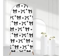 Cheerupp Black Bow Backdrop Covers, 6 Ft Stretchy Arch Backdrop Stand Covers, Bowknot Sfondo Fotografia Arco Stand Covers per Compleanno Baby Shower Bachelorette Party Decor