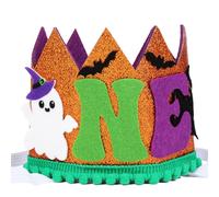 Cheerupp Cappello per il primo compleanno di Halloween per ragazze e ragazzi, spettrale un cappello di compleanno corona per fantasma a tema primo compleanno decorazioni forniture
