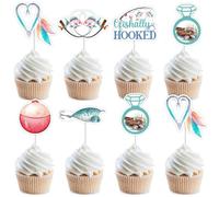 Cheerupp Decorazioni per feste di addio al nubilato, 36 decorazioni per cupcake con gancio a forma di pesce, due pesci in meno nel mare, matrimoni, addio al nubilato, feste di fidanzamento