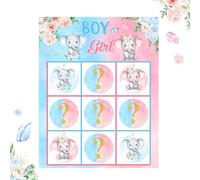 Cheerupp Elephant Gender Reveal Tic Tac Toe, gioco da tavolo con animali della giungla, idee per rivelare il genere, giochi X e O Noughts and Crosses, lui o lei firma indovinare set di giochi per baby