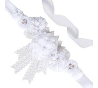 Cheerupp Fascia in pizzo bianco per baby shower, maternità, in pizzo bianco, a tema floreale, per baby shower, decorazione per feste