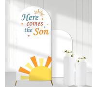 Cheerupp Here Comes The Son Arch Backdrop Covers, 1,8 m Boho Sunrise Elastico Arco Sfondo Sfondo Fotografico per Baby Shower Gender Reveal Party Decor