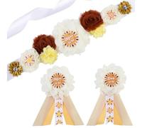 Cheerupp Here Comes The Sun - Fascia per maternità, con scritta "Here Comes The Sunshine", per baby shower, con spilla per mamma e futura papà, annuncio di gravidanza, accessori per feste