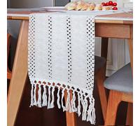 CHEESANHERR Runner Tavola Moderno, Runner Tavolo da Pranzo Cucina, Centro Tavola Primavera Autunno Decorazioni Autunnali Casa Decorazione Per Interni Vacanze Festa Festività (Crema Beige, 180cm)