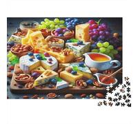 Cheese Board Puzzle 1000 Pezzos Recycled Gourmet Food Puzzles per Bambini Gioco Genitore-Bambino Props Developing Bambini‘s Intelligence Educational 52x38cm/1000pcs